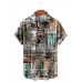 Men's Casual Lapel Printed Short Sleeve Shirt 45340140M