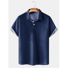 Men's Basic Solid Color Lapel POLO Shirt