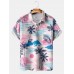 Tropical Sunset Sea Exotic Island Print Polo Shirt