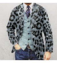 Leopard print casual suit jacket HF2515-02-01