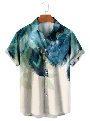 Men's Peacock Feather Print Shirt 90110753X