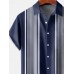 Men's Basic Striped Contrast Short Sleeve Shirt