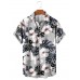 Men's Hawaiian Grey Hibiscus Short Sleeve Shirt