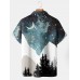 Watercolor Mountain Star Art Print Short Sleeve Polo Shirt