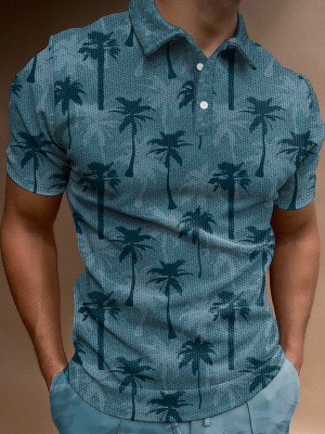 Coconut Palm Casual Short Sleeve Polo Shirt