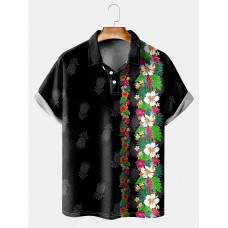 Hibiscus Pineapple Breathable Comfort Short Sleeve Polo Shirt