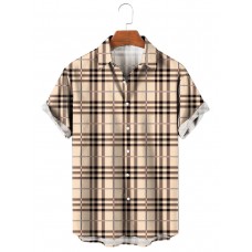 Men's Scottish Pattern Casual Short Sleeve Shirt