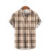 Men's Scottish Pattern Casual Short Sleeve Shirt