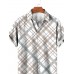 Scottish Plaid Print Casual Short Sleeve Shirt